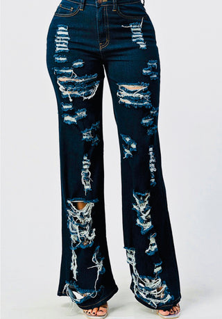 Tonia’s Wide Leg Distressed Jeans